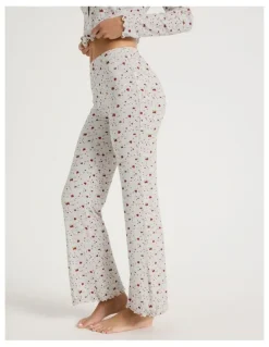 Chloe & Lola Lola Fluted Rib Pants in Strawberry Fields Print