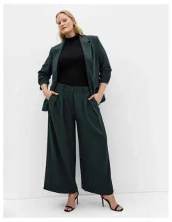 City Chic Abbie Blazer in Deep Emerald