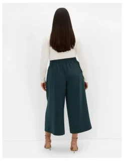 City Chic Abbie Crop Pant in Deep Emerald