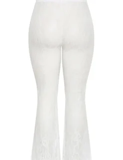 City Chic Aura Lace Pant in Ivory