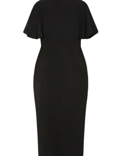 City Chic Braelynn Drape Maxi Dress in Black