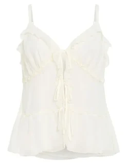 City Chic Bri Tie Cami in Cream