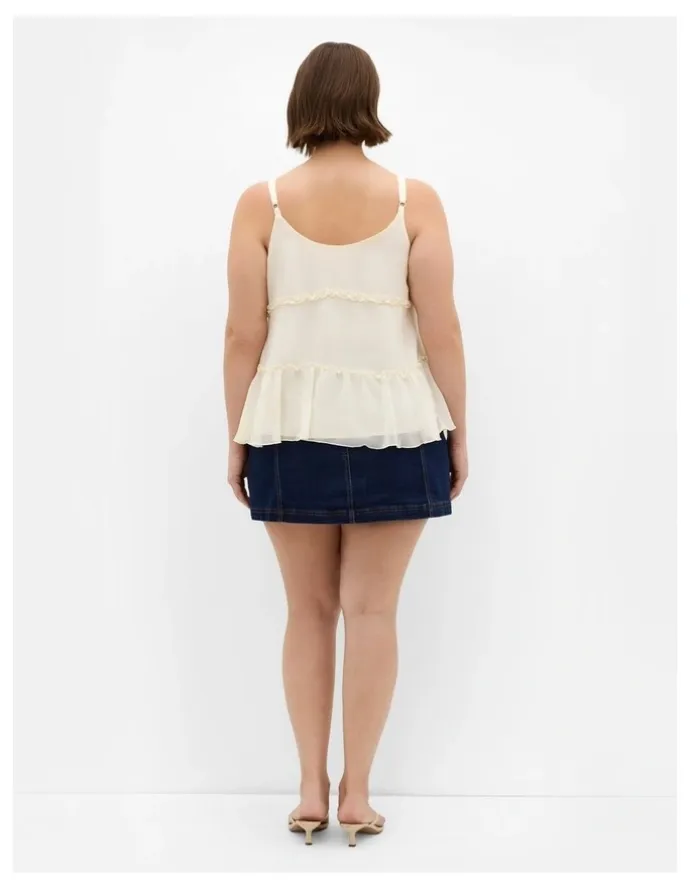City Chic Bri Tie Cami in Cream
