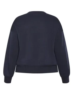 City Chic Brooklyn Crew Neck Sweatshirt in Navy