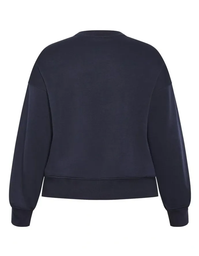 City Chic Brooklyn Crew Neck Sweatshirt in Navy