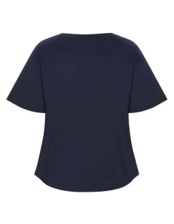 City Chic Copenhagen Studio Cotton Tee in Navy