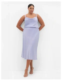 City Chic Cowl Neck Satin Cami in Lilac