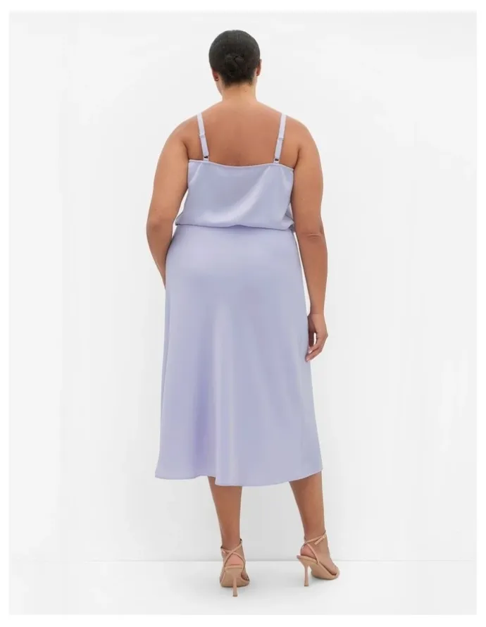 City Chic Cowl Neck Satin Cami in Lilac