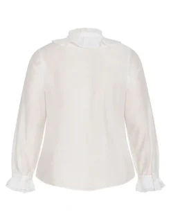 City Chic Dakota Frill Top in Ivory