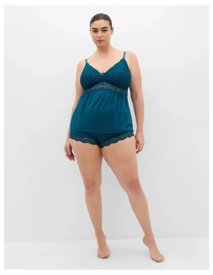 City Chic Juliette Cami Short Set in Teal
