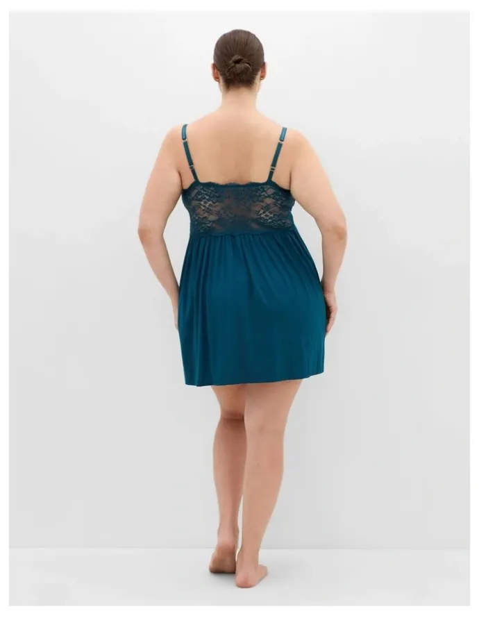 City Chic Juliette Chemise in Teal