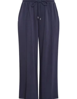 City Chic Kay Wide Leg Track Pant in Navy