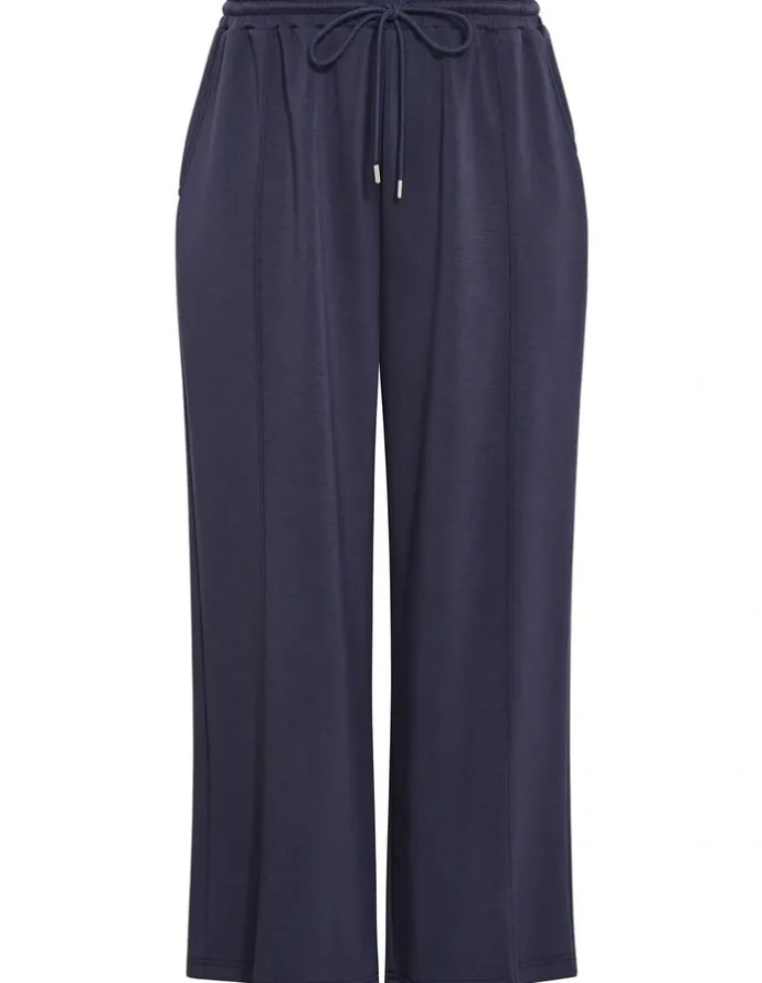 City Chic Kay Wide Leg Track Pant in Navy