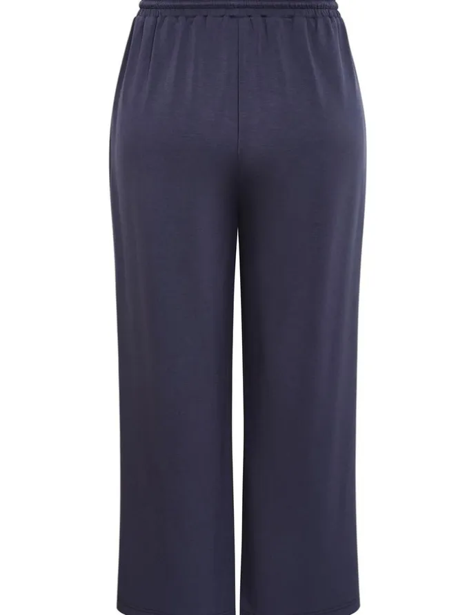 City Chic Kay Wide Leg Track Pant in Navy