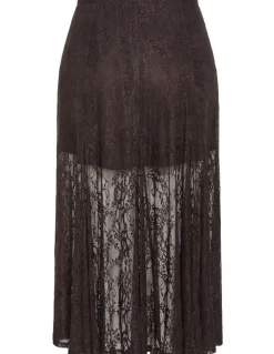City Chic Lacey Maxi Skirt in Espresso