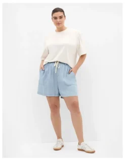 City Chic Lani Denim Short in Light Wash