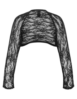 City Chic Layla Lace Shrug in Black