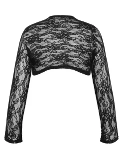 City Chic Layla Lace Shrug in Black