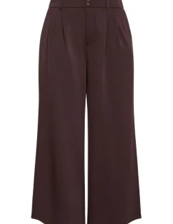 City Chic Mae Tailored Wide Leg Pant in Espresso