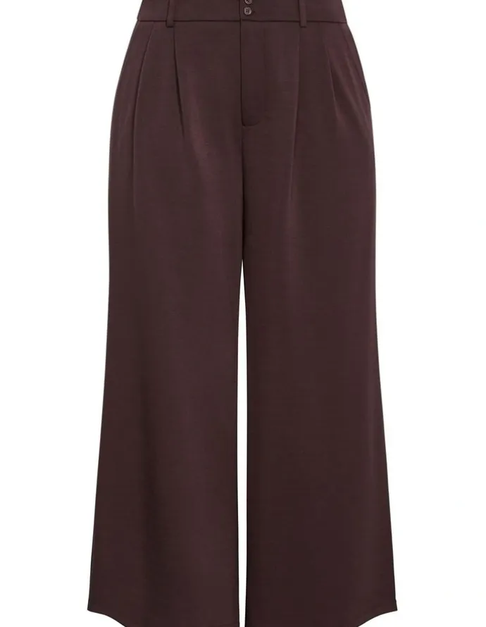 City Chic Mae Tailored Wide Leg Pant in Espresso