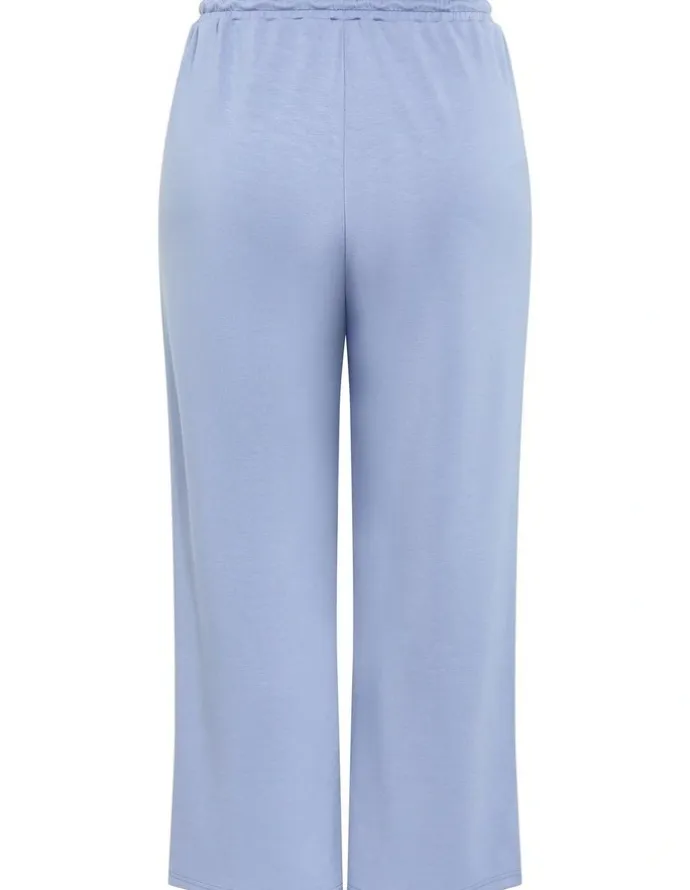 City Chic Mae Wide Leg Track Pant in Dusty Blue