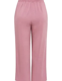 City Chic Mae Wide Leg Track Pant in Dusty Rose
