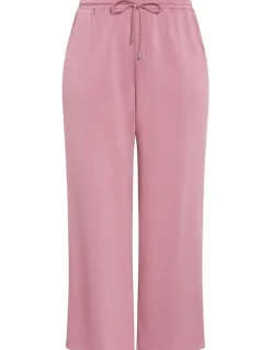 City Chic Mae Wide Leg Track Pant in Dusty Rose