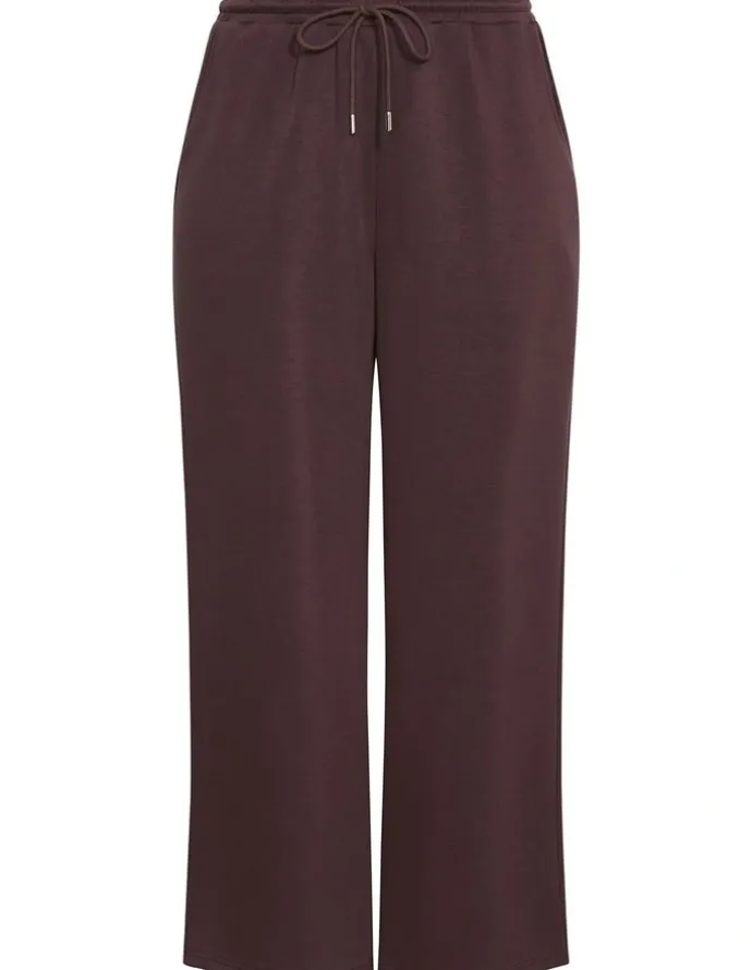 City Chic Mae Wide Leg Track Pant in Espresso