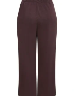 City Chic Mae Wide Leg Track Pant in Espresso