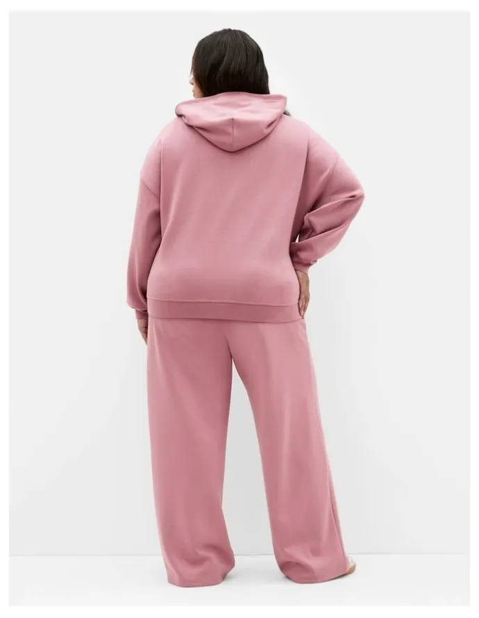 City Chic Mae Zip Hoodie in Dusty Rose