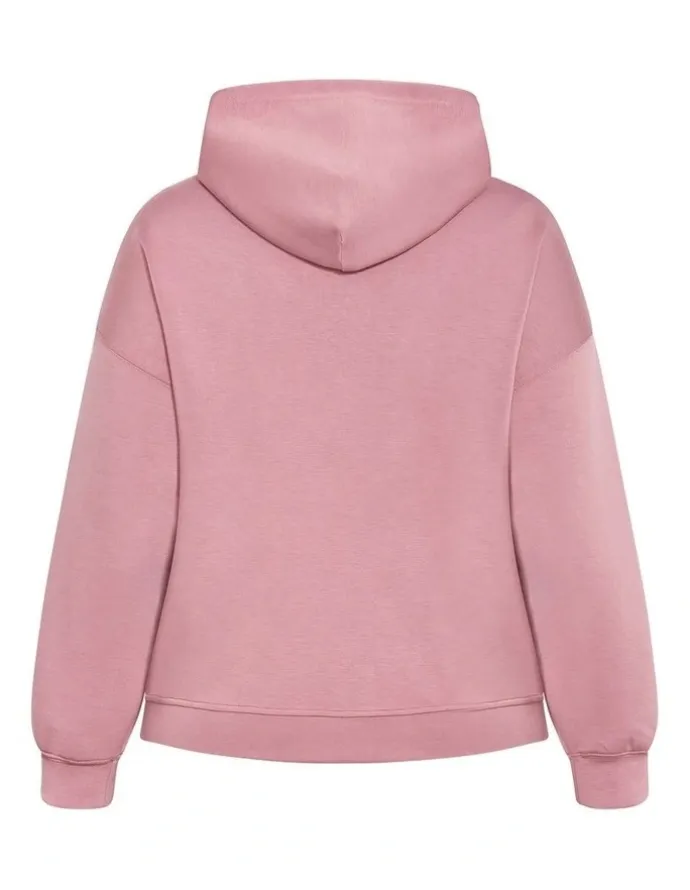 City Chic Mae Zip Hoodie in Dusty Rose