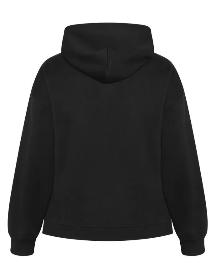 City Chic Mae Zip Hoodie in Black