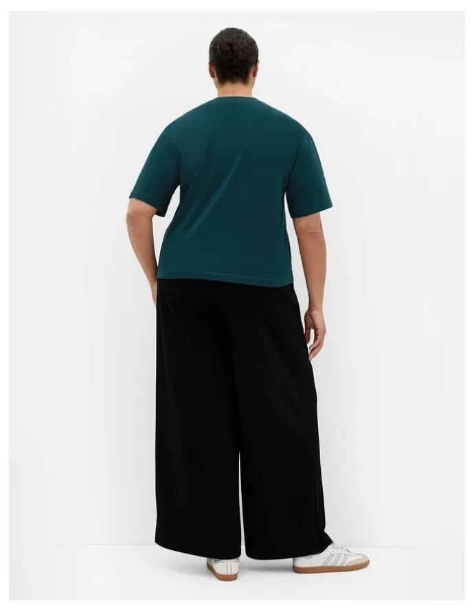 City Chic Oversized Crew Neck Tee in Deep Teal