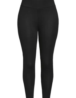 City Chic Plus Size 7/8 Length Wide Band Legging in black