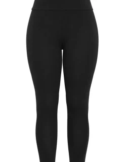 City Chic Plus Size 7/8 Length Wide Band Legging in black