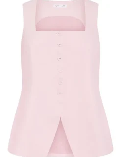 City Chic Plus Size Abbie Vest in Baby Pink