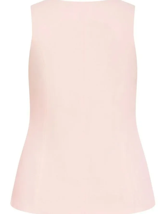 City Chic Plus Size Abbie Vest in Baby Pink