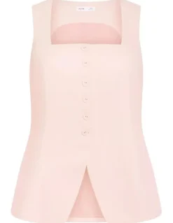 City Chic Plus Size Abbie Vest in Baby Pink