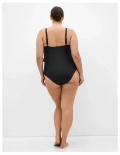City Chic Plus Size Azores Tiered 1 Piece in Black