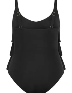 City Chic Plus Size Azores Tiered 1 Piece in Black