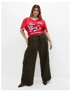 City Chic Plus Size Game On Tee in Red