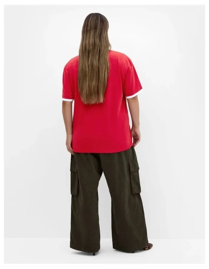 City Chic Plus Size Game On Tee in Red
