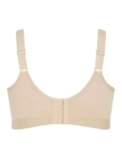 City Chic Plus Size Luxe Cotton Wireless Bra in latte