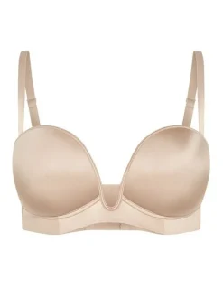 City Chic Plus Size Shapely Plunge Bra in latte
