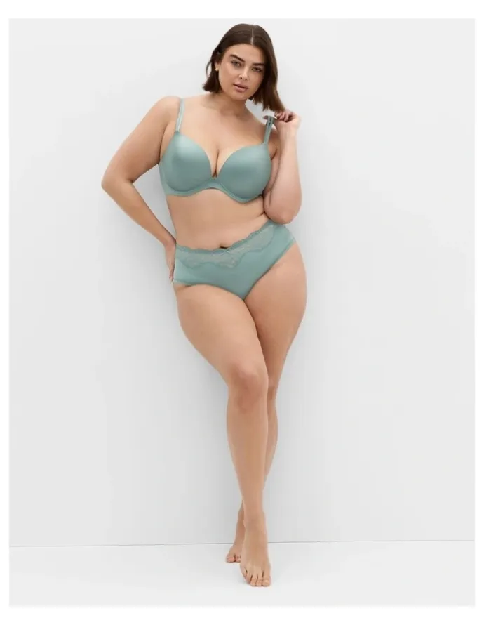City Chic Plus Size Smooth & Chic Micro Shorty in sage