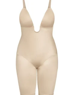 City Chic Plus Size Smooth Plunge Bodyshaper in Latte