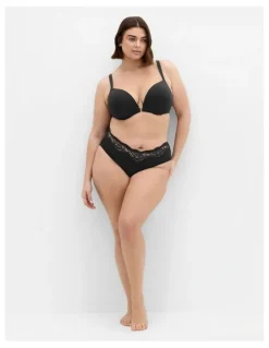 City Chic Plus Size Smooth & Chic 3 Pack Micro Shorty in black