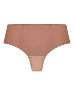 City Chic Plus Size Smooth Control Thong in Bronze