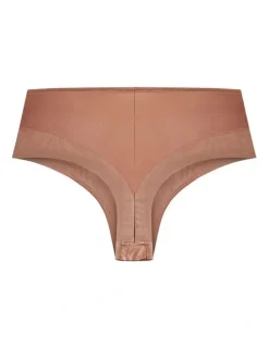 City Chic Plus Size Smooth Control Thong in Bronze