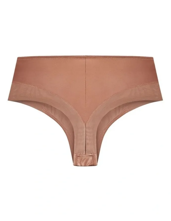 City Chic Plus Size Smooth Control Thong in Bronze